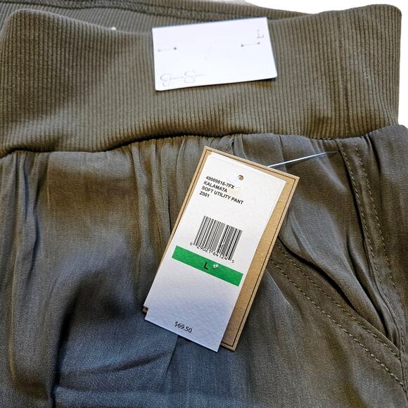 Jessica Simpson Pull-On Soft Utility Joggers Kalamata Military Green Size Large - Picture 5 of 6